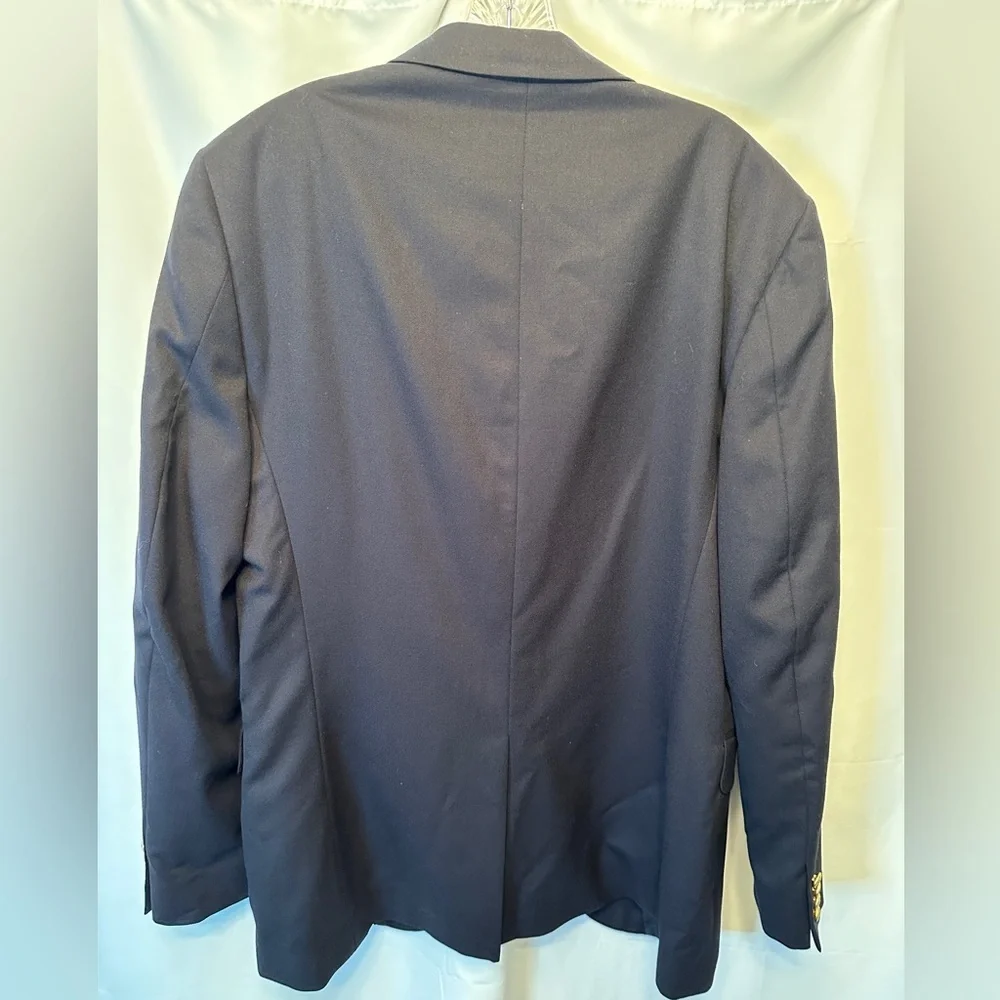 NWT J. Crew Men's‎ Size 40L Gold Button Blazer Black 100% Wool Style 63737